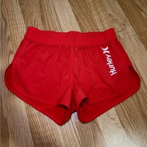 Hurley red swim, material shorts size small